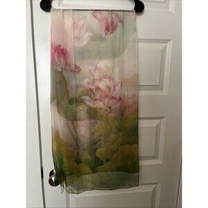 Wrapables Lightweight Sheer Silky Feeling Georgette Scarf Water Lillies